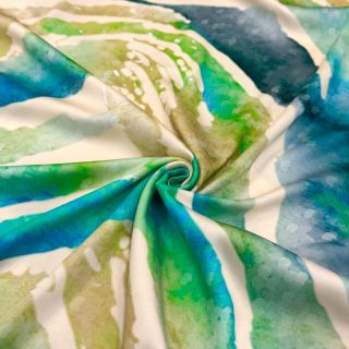 Viscose SATIN Chloe blue digital print