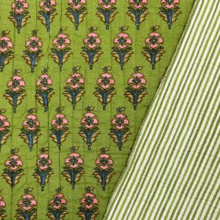 Cotton fabric QUILT Gange vert