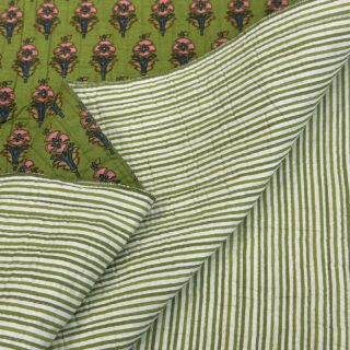 Cotton fabric QUILT Gange vert