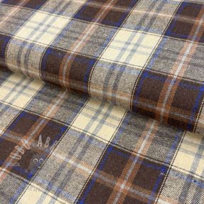 Cotton fabric YARN DYED CHECK BRUSHED brown
