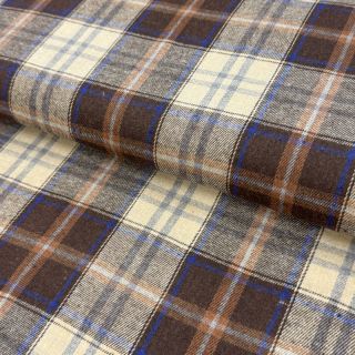 Cotton fabric YARN DYED CHECK BRUSHED brown