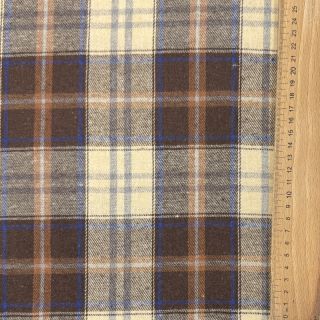 Cotton fabric YARN DYED CHECK BRUSHED brown